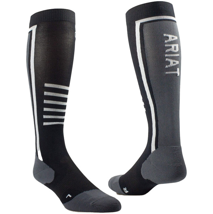 Ariat AriatTek Winter Slimline Performance Socks 10047307 - Black / Sleet